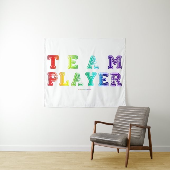 SlipperyJoe's team player filled with smooth rainb Tapestry (In Situ (Horizontal))