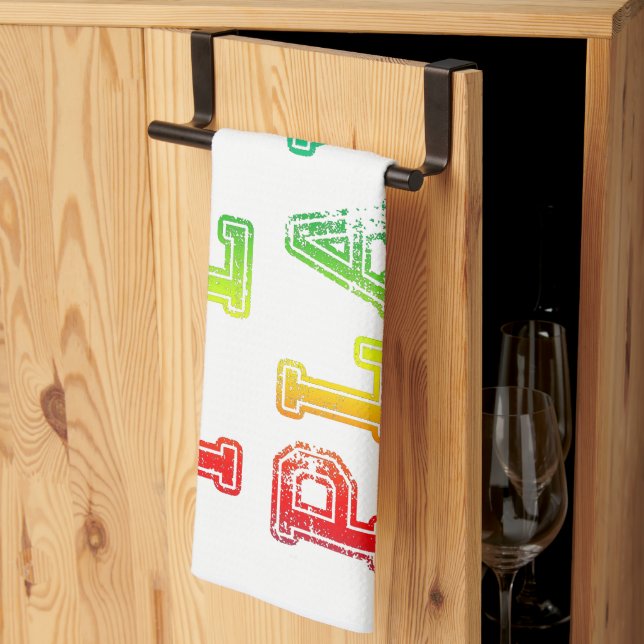 SlipperyJoe's team player filled with smooth rainb Tea Towel (Thirds Fold)