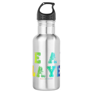 SlipperyJoe's Team Player words gradient rainbow c 532 Ml Water Bottle