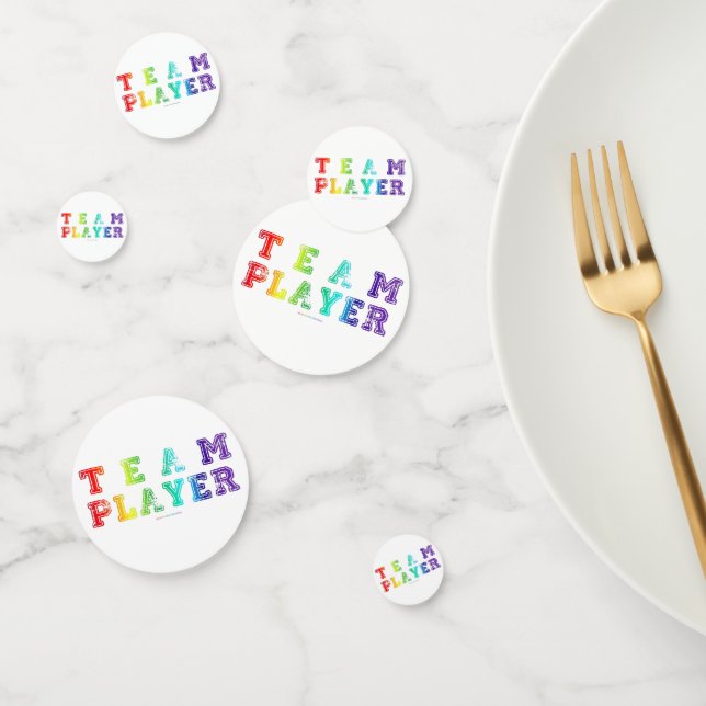 SlipperyJoe's Team Player words gradient rainbow c Confetti (Group)