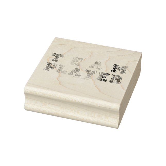 SlipperyJoe's Team Player words gradient rainbow c Rubber Stamp (Stamp)