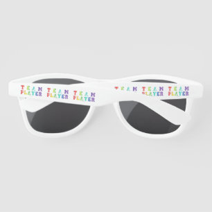 SlipperyJoe's Team Player words gradient rainbow c Sunglasses
