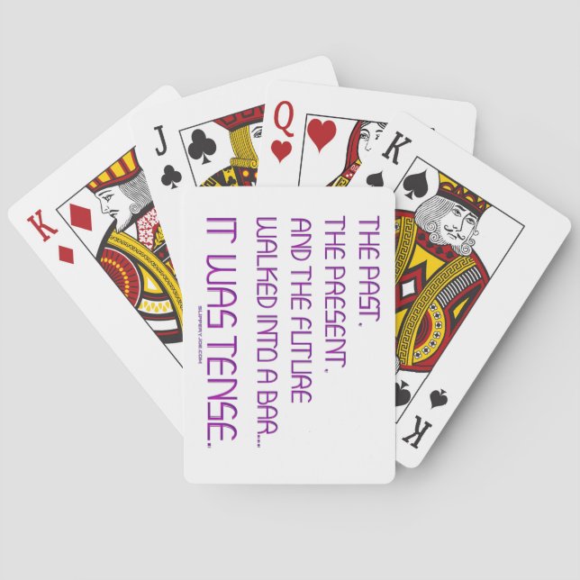 SlipperyJoe's tense word past future purple funny  Playing Cards (Back)