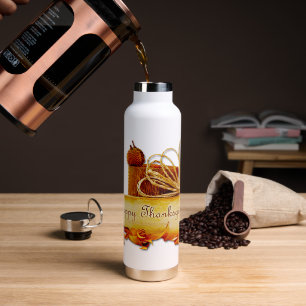 SlipperyJoe's Thanksgiving acorns leaves rope LGBT Water Bottle