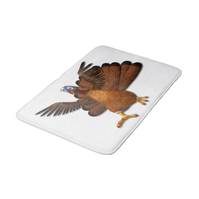 SlipperyJoe's Thanksgiving gobble responsibly live Bath Mat (Angled)