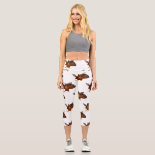 SlipperyJoe's Thanksgiving gobble responsibly live Capri Leggings