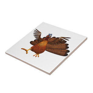 SlipperyJoe's Thanksgiving gobble responsibly live Ceramic Tile
