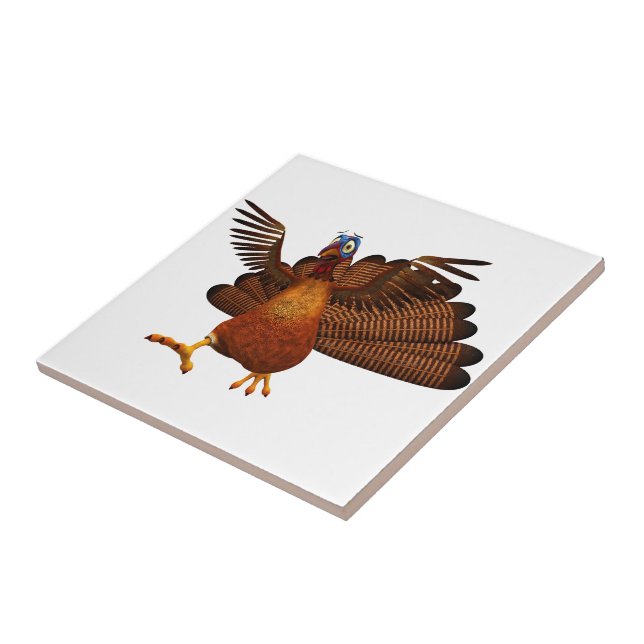 SlipperyJoe's Thanksgiving gobble responsibly live Ceramic Tile (Side)