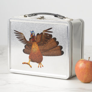 SlipperyJoe's Thanksgiving gobble responsibly live Metal Lunch Box