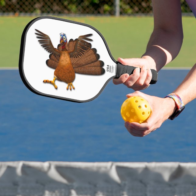 SlipperyJoe's Thanksgiving gobble responsibly live Pickleball Paddle (Insitu)