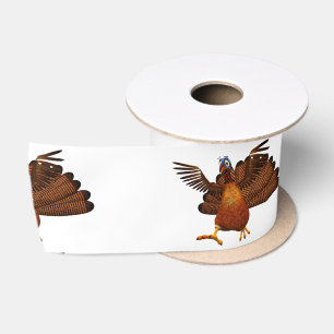 SlipperyJoe's Thanksgiving gobble responsibly live Satin Ribbon