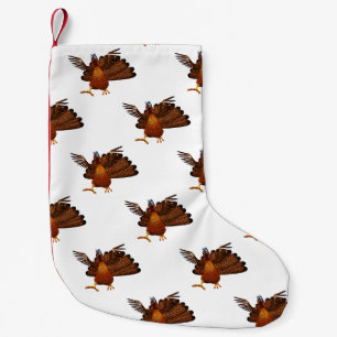 SlipperyJoe's Thanksgiving gobble responsibly live Small Christmas Stocking