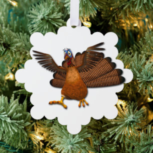 SlipperyJoe's Thanksgiving gobble responsibly live Tree Decoration Card