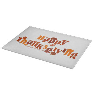 SlipperyJoe's Thanksgiving leaves brown orange pie Cutting Board