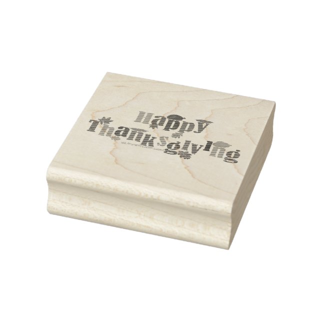 SlipperyJoe's Thanksgiving leaves brown orange pie Rubber Stamp (Stamp)