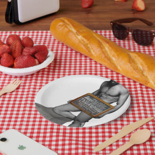 SlipperyJoe's Thanksgiving man hot six-pack abs un Paper Plate
