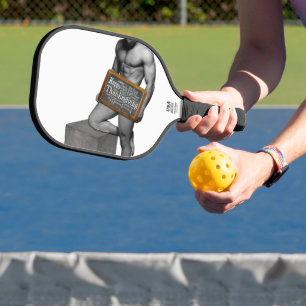 SlipperyJoe's Thanksgiving man hot six-pack abs un Pickleball Paddle