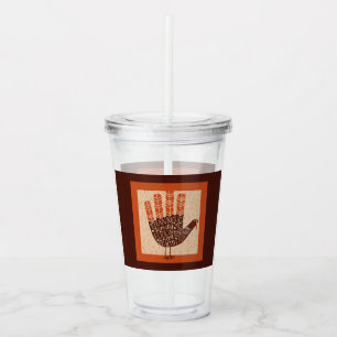 SlipperyJoe's Thanksgiving playful turkey illustra Acrylic Tumbler