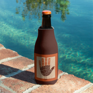 SlipperyJoe's Thanksgiving playful turkey illustra Bottle Cooler