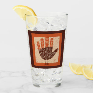 SlipperyJoe's Thanksgiving playful turkey illustra Glass