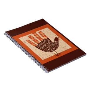 SlipperyJoe's Thanksgiving playful turkey illustra Notebook