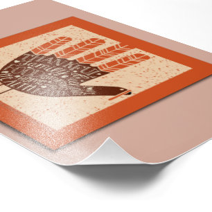SlipperyJoe's Thanksgiving playful turkey illustra Photo Print