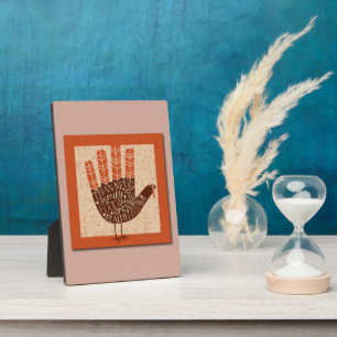 SlipperyJoe's Thanksgiving playful turkey illustra Plaque