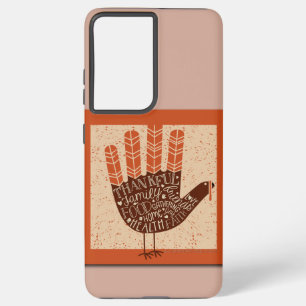 SlipperyJoe's Thanksgiving playful turkey illustra Samsung Galaxy Case