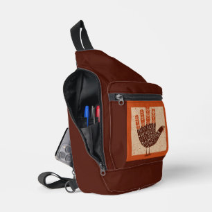 SlipperyJoe's Thanksgiving playful turkey illustra Sling Bag