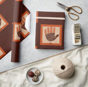SlipperyJoe's Thanksgiving playful turkey illustra Wrapping Paper