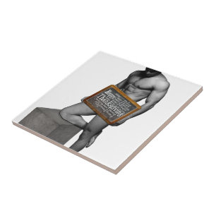 SlipperyJoe's Thanksgiving tradition muscular male Ceramic Tile
