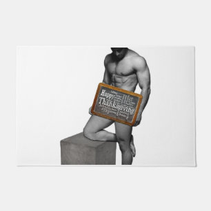 SlipperyJoe's Thanksgiving tradition muscular male Doormat