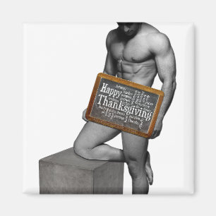 SlipperyJoe's Thanksgiving tradition muscular male Magnet
