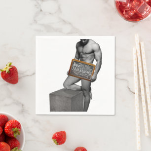 SlipperyJoe's Thanksgiving tradition muscular male Napkin
