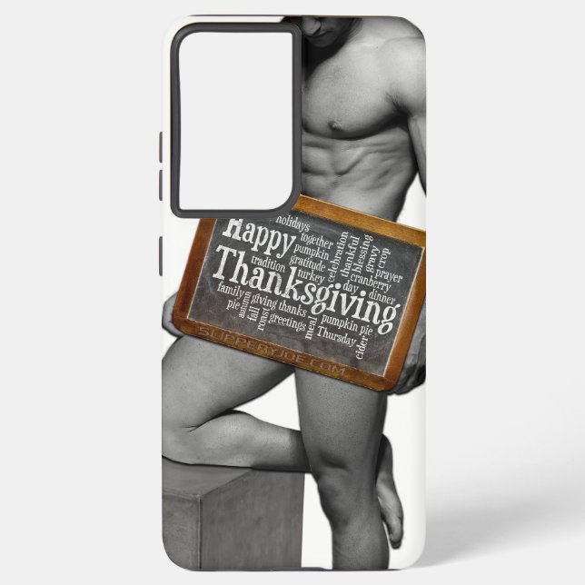 SlipperyJoe's Thanksgiving tradition muscular male Samsung Galaxy S21+ Case (Back)