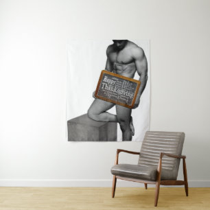 SlipperyJoe's Thanksgiving tradition muscular male Tapestry