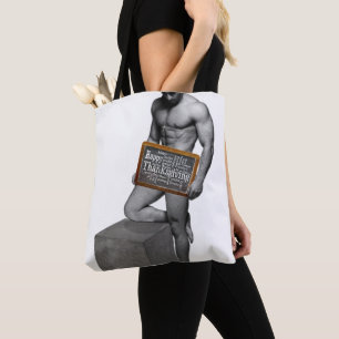SlipperyJoe's Thanksgiving tradition muscular male Tote Bag