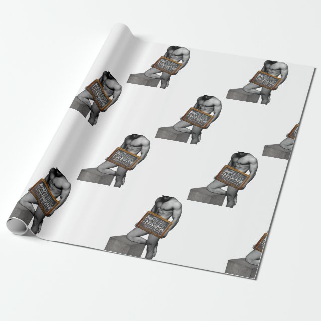 SlipperyJoe's Thanksgiving tradition muscular male Wrapping Paper (Unrolled)