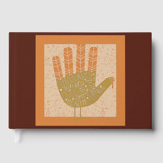 SlipperyJoe's Thanksgiving turkey cosy autumn vibe Guest Book (Front)