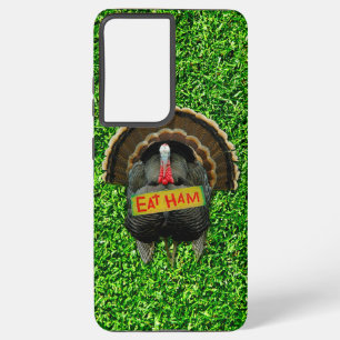 SlipperyJoe's Thanksgiving turkey grass eat ham co Samsung Galaxy Case