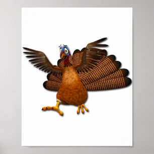 SlipperyJoe's Thanksgiving turkey wings colourful  Poster