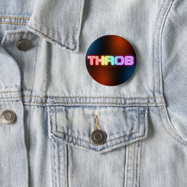 SlipperyJoe's throb rainbow-like gradient thick ca 6 Cm Round Badge (In Situ)