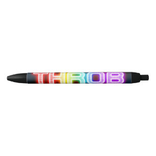 SlipperyJoe's throb rainbow-like gradient thick ca Black Ink Pen