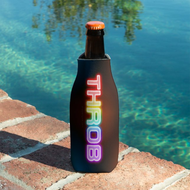 SlipperyJoe's throb rainbow-like gradient thick ca Bottle Cooler (In Situ Pool)