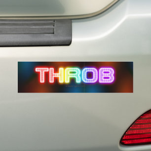 SlipperyJoe's throb rainbow-like gradient thick ca Bumper Sticker