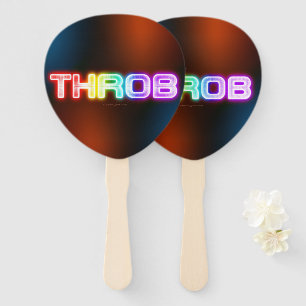 SlipperyJoe's throb rainbow-like gradient thick ca Hand Fan