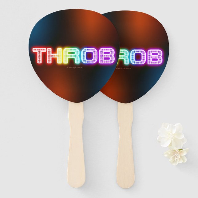 SlipperyJoe's throb rainbow-like gradient thick ca Hand Fan (Front and Back)