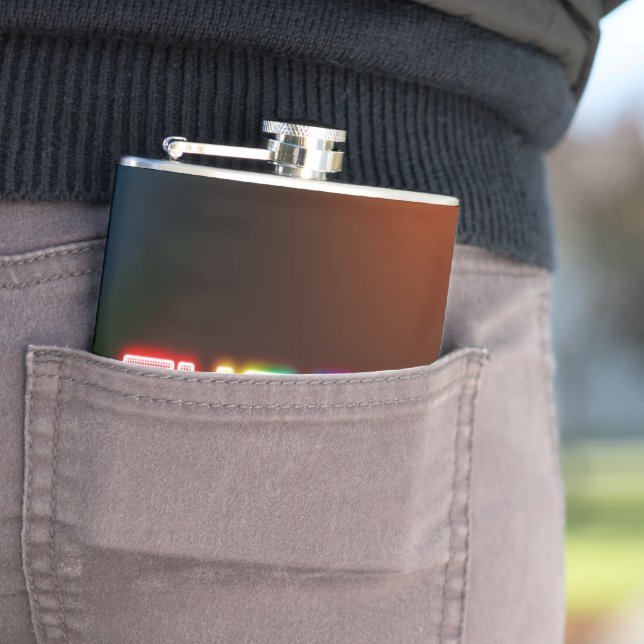 SlipperyJoe's throb rainbow-like gradient thick ca Hip Flask (In Situ)