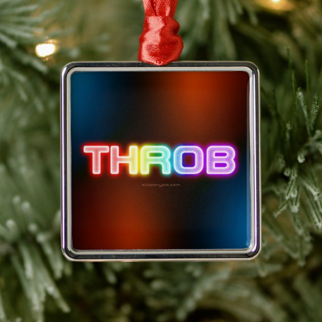 SlipperyJoe's throb rainbow-like gradient thick ca Metal Ornament (Tree)