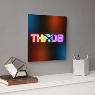 SlipperyJoe's throb rainbow-like gradient thick ca Square Wall Clock